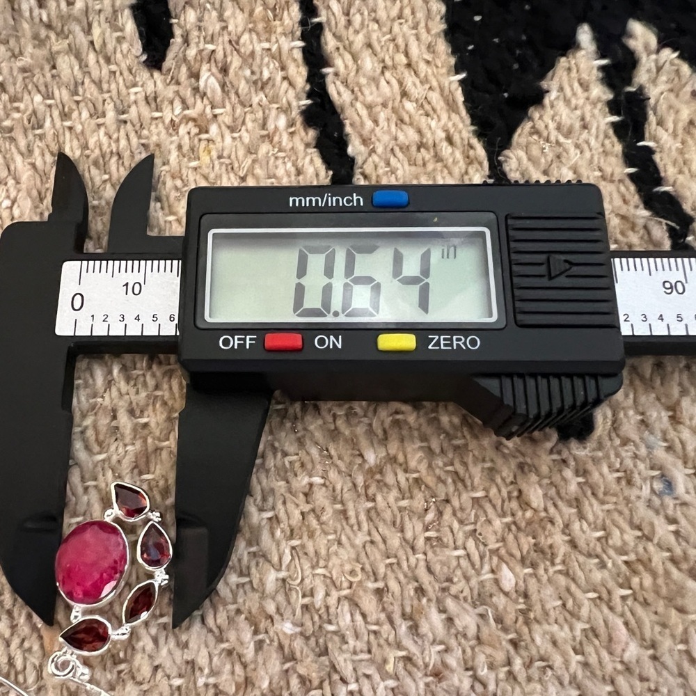 ❤️ Faceted Natural Ruby & Garnet 925 Dangle Boho Statement 1.5”L Earrings 12.2 G - Picture 11 of 13